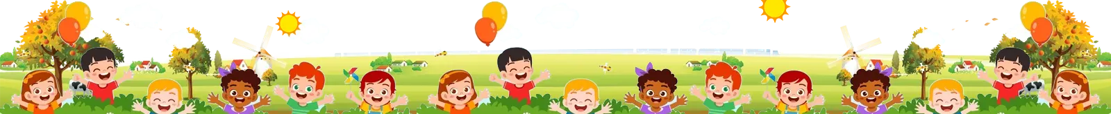 Playground scene with toys and grass